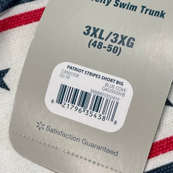 Patriotic Stars and Stripes Swim Trunks Men 3XL 48-50 Above The Knee 6" Inseam - Picture 10 of 11